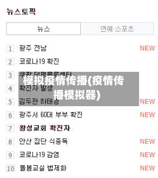 模拟疫情传播(疫情传播模拟器)