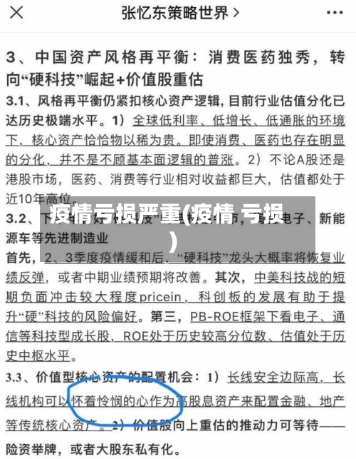 疫情亏损严重(疫情 亏损)