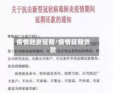 疫情融资延期/疫情延期贷款