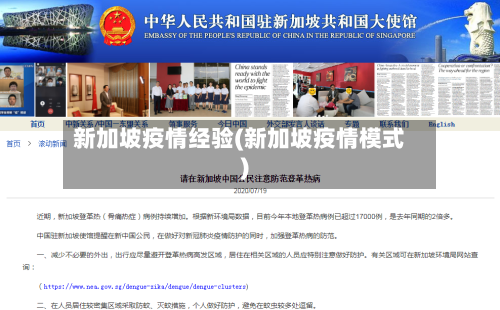 新加坡疫情经验(新加坡疫情模式)