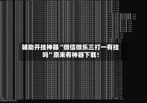 辅助开挂神器“微信微乐三打一有挂吗	”原来有神器下载！-第2张图片