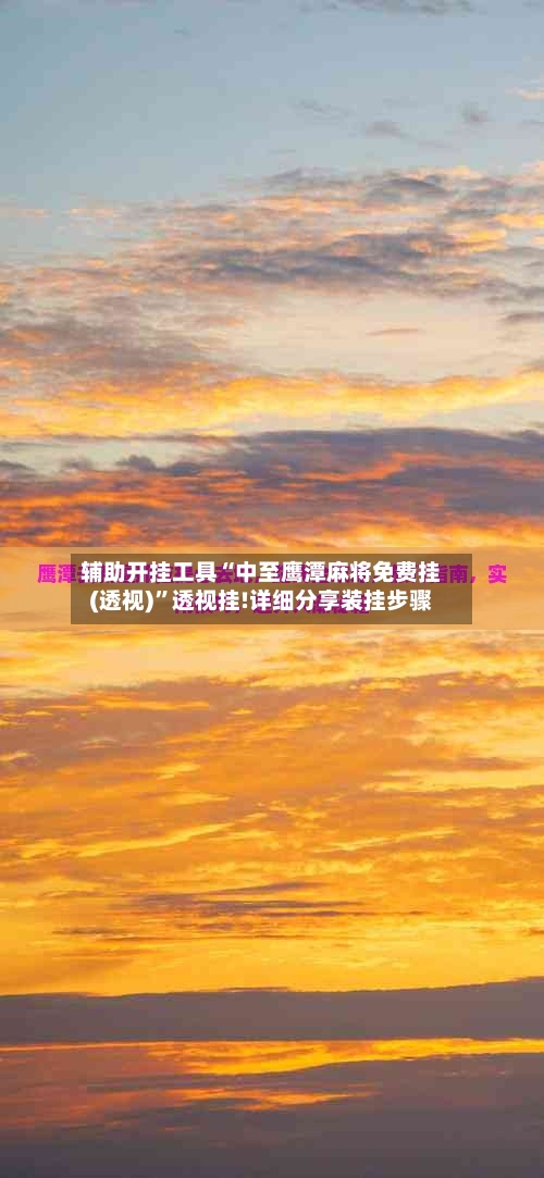 辅助开挂工具“中至鹰潭麻将免费挂(透视)”透视挂!详细分享装挂步骤-第2张图片