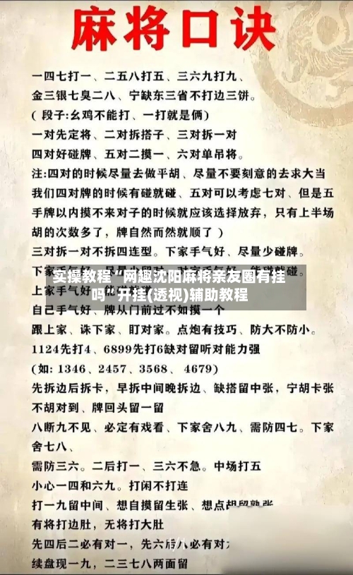实操教程“网趣沈阳麻将亲友圈有挂吗	”开挂(透视)辅助教程-第2张图片