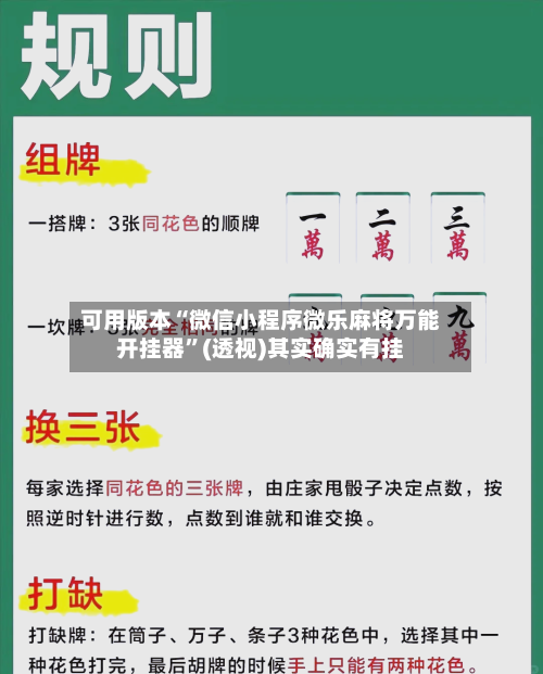 可用版本“微信小程序微乐麻将万能开挂器”(透视)其实确实有挂-第2张图片