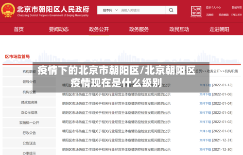 疫情下的北京市朝阳区/北京朝阳区疫情现在是什么级别