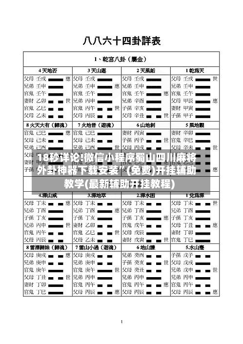 18秒详论!微信小程序蜀山四川麻将外卦神器下载安装”(免费)开挂辅助教学(最新辅助开挂教程)-第2张图片