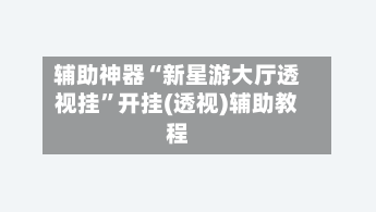 辅助神器“新星游大厅透视挂”开挂(透视)辅助教程-第3张图片