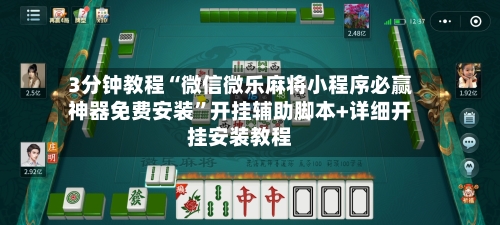 3分钟教程“微信微乐麻将小程序必赢神器免费安装”开挂辅助脚本+详细开挂安装教程-第2张图片