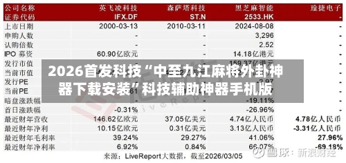 2026首发科技“中至九江麻将外卦神器下载安装	”科技辅助神器手机版-第2张图片