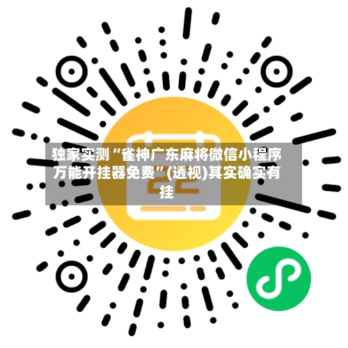 独家实测“雀神广东麻将微信小程序万能开挂器免费”(透视)其实确实有挂