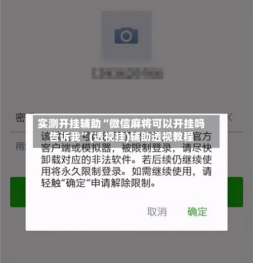 实测开挂辅助“微信麻将可以开挂吗告诉我”(透视挂)辅助透视教程-第3张图片