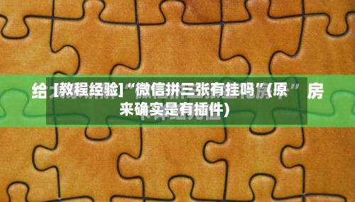 [教程经验]“微信拼三张有挂吗	”(原来确实是有插件)-第2张图片