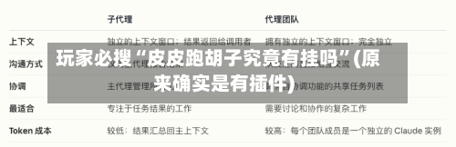 玩家必搜“皮皮跑胡子究竟有挂吗”(原来确实是有插件)