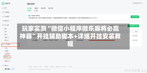 玩家实测“微信小程序微乐麻将必赢神器”开挂辅助脚本+详细开挂安装教程-第2张图片