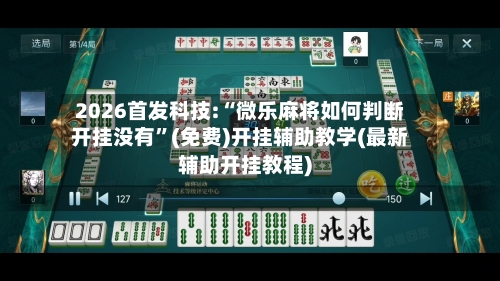 2026首发科技:“微乐麻将如何判断开挂没有”(免费)开挂辅助教学(最新辅助开挂教程)-第3张图片