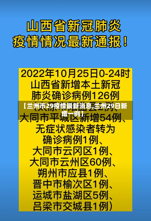 【兰州市29疫情最新消息,兰州29日新增一例】