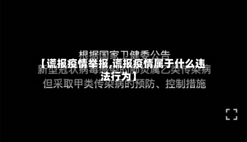【谎报疫情举报,谎报疫情属于什么违法行为】