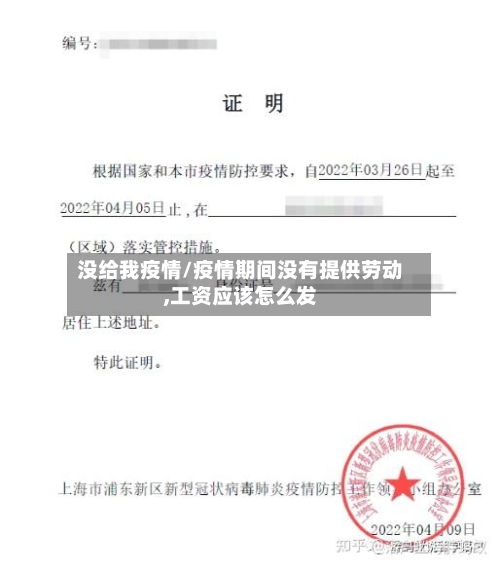 没给我疫情/疫情期间没有提供劳动,工资应该怎么发-第2张图片